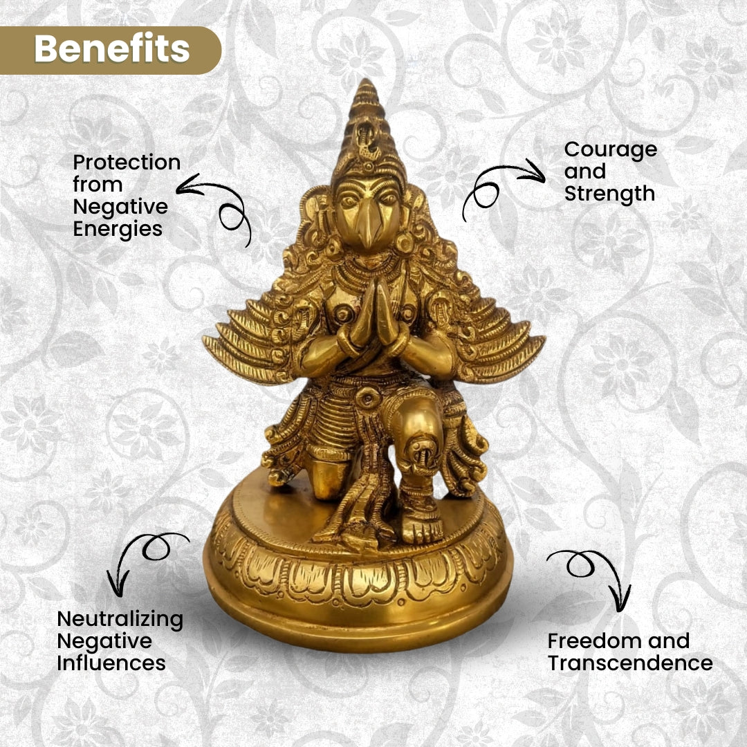 Lord Garuda Brass Statue - The Obstacle Remover