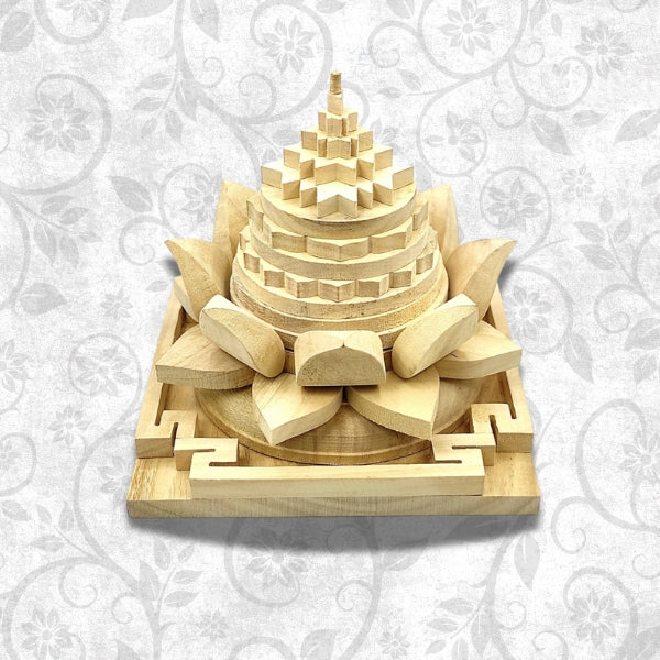 Meru Shriparni Wood Shree Yantra - The Throne of Mahalaxmi