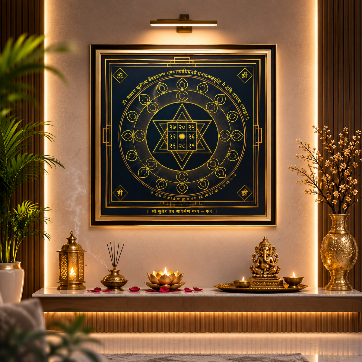 Energized Kuber Yantra – The Sacred “72 Code” Wealth Attractor
