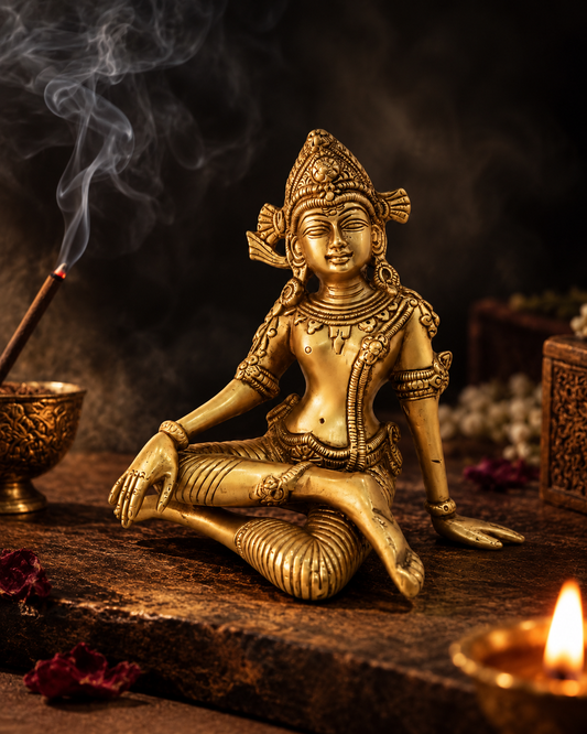 Brass Indra Dev - The Symbol of Power and Authority