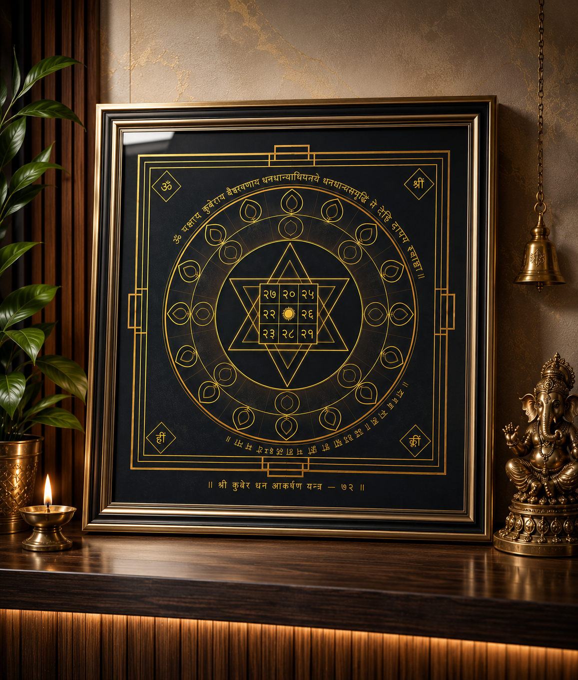 Energized Kuber Yantra – The Sacred “72 Code” Wealth Attractor